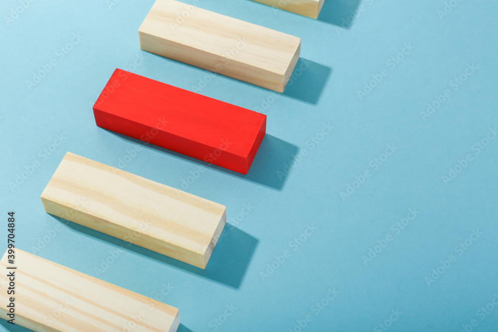 concept of individuality in the form of wooden blocks concept of individuality in the form of wooden blocks