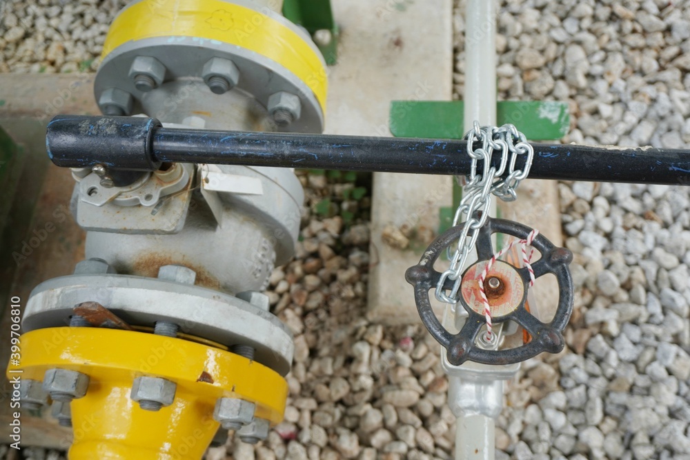 Key lock and chain to prevent the valve being opened is part of the
