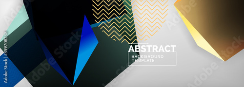 Photos Low poly 3d geometric shapes, minimal abstract background