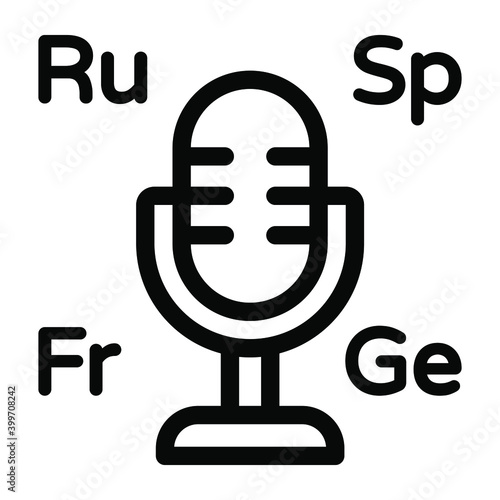
Interpreter trendy icon showing alphabets 
