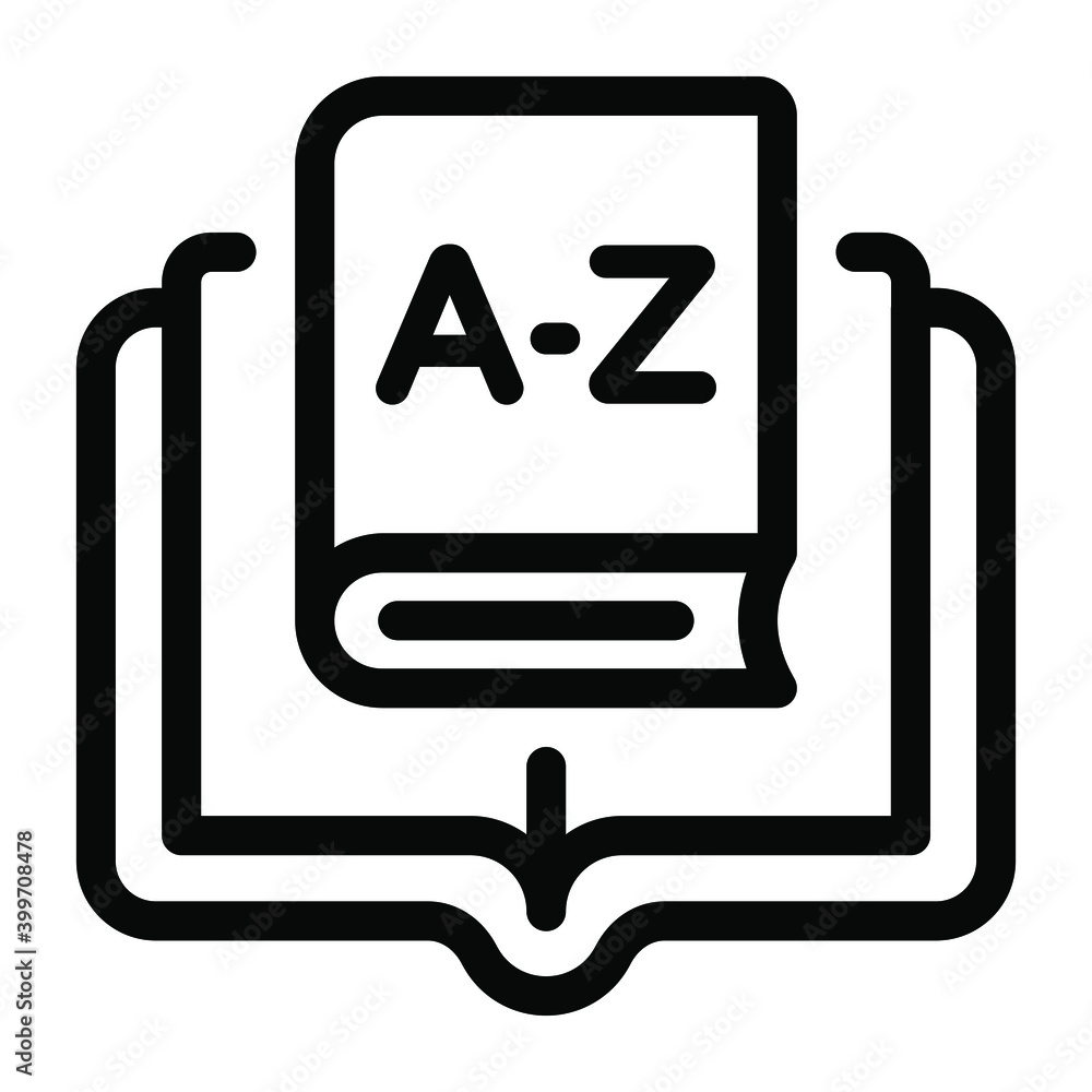 English Dictionary in glyph editable icon showing alphabets
English Dictionary in glyph editable icon showing alphabets