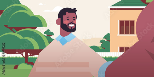 happy african american man taking selfie on smartphone camera guy making self photo outdoor horizontal portrait vector illustration