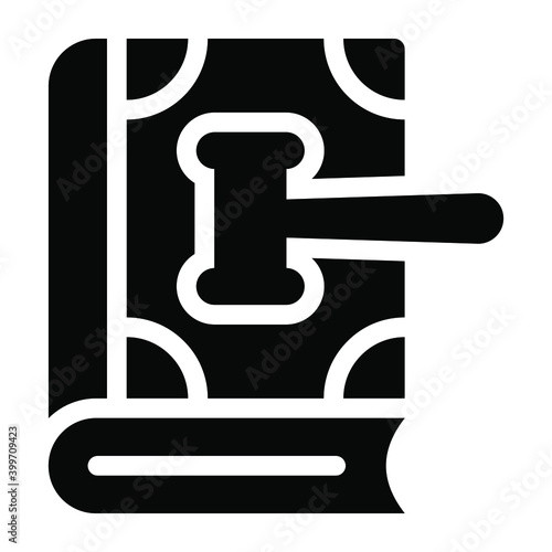 
Icon of law book in trendy glyph design
