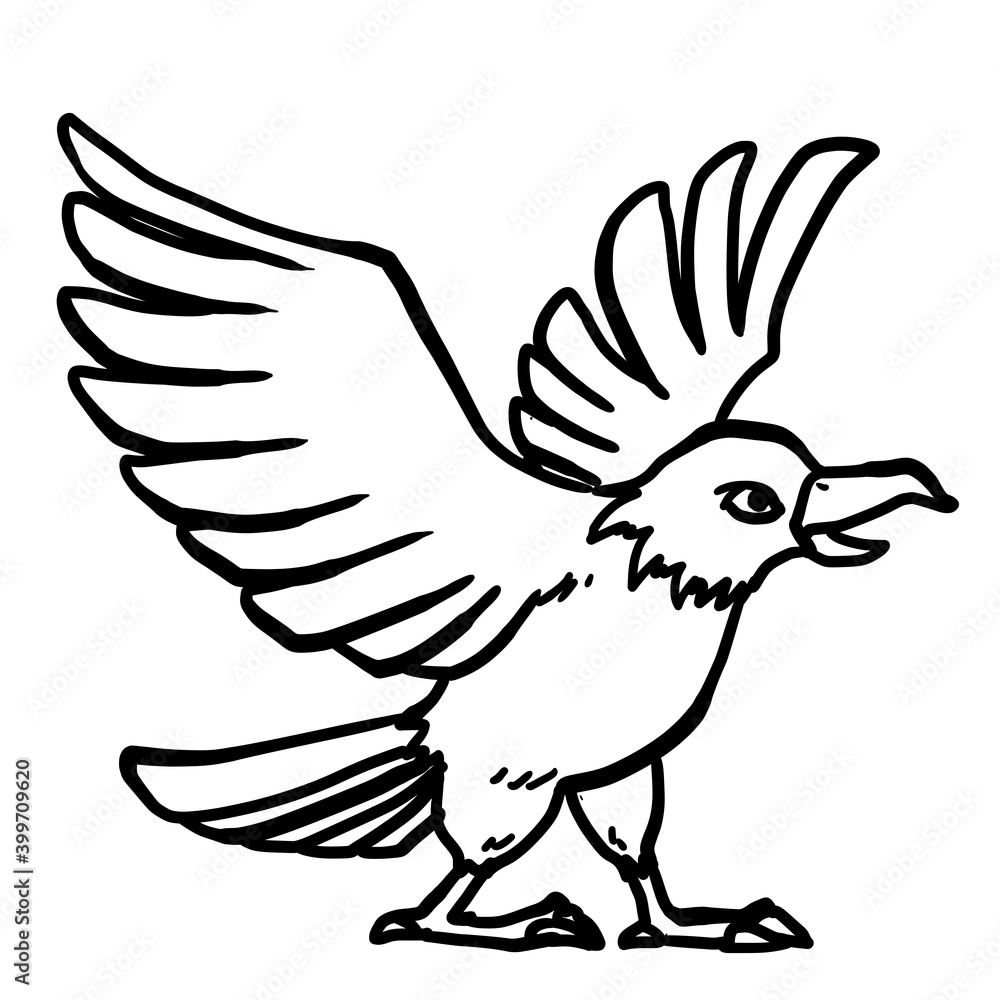 Fototapeta premium Illustration of a simple eagle line art