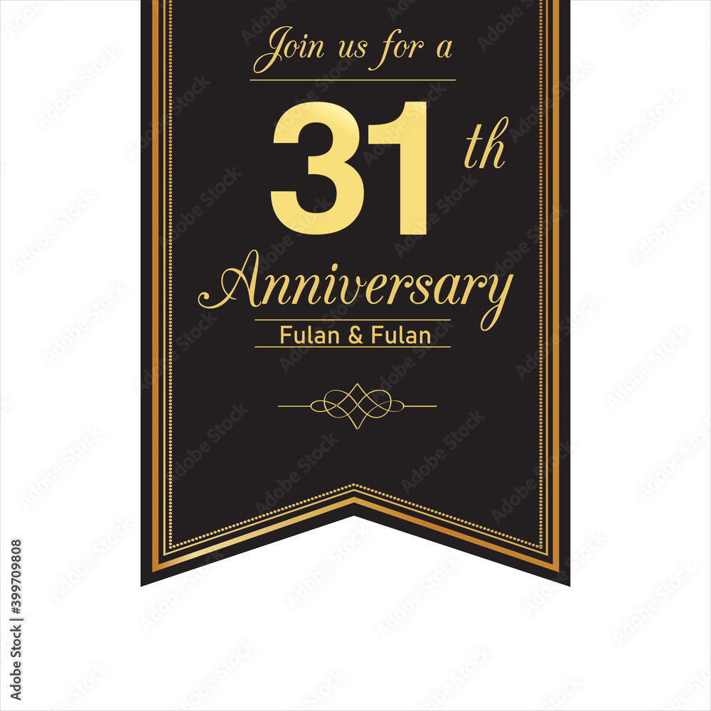 31 Year Anniversary celebration Vector Template Design Illustration