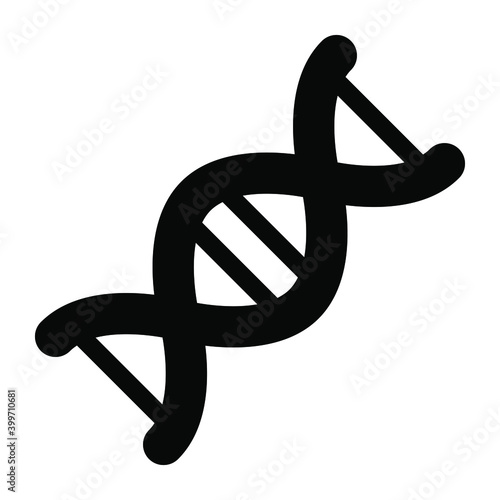 Deoxyribonucleic acid, gene icon in glyph design 