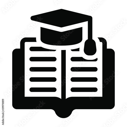 
A solid trendy icon of academic book
