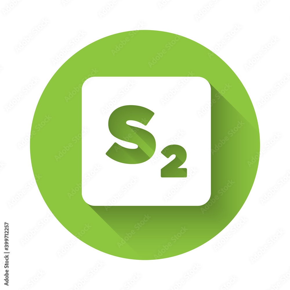 White Bingo icon isolated with long shadow. Lottery tickets for american bingo game. Green circle button. Vector. White Bingo icon isolated with long shadow. Lottery tickets for american bingo game. Green circle button. Vector.