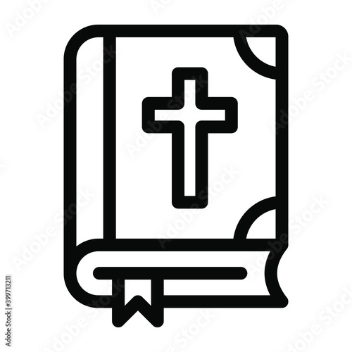 
Vector design of bible, editable icon of a holy book 
