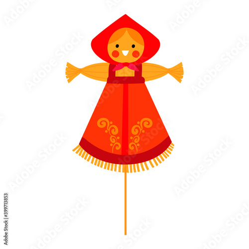  russian maslenitsa effigy on the white background