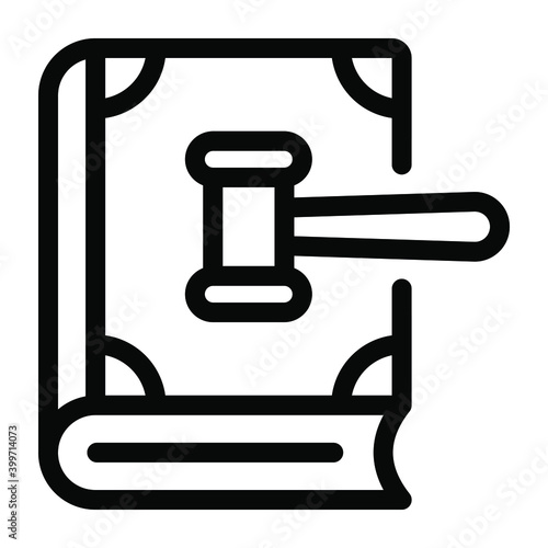 
Icon of law book in trendy glyph design
