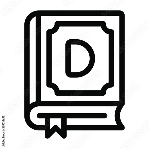 
A solid trendy icon of dictionary 
