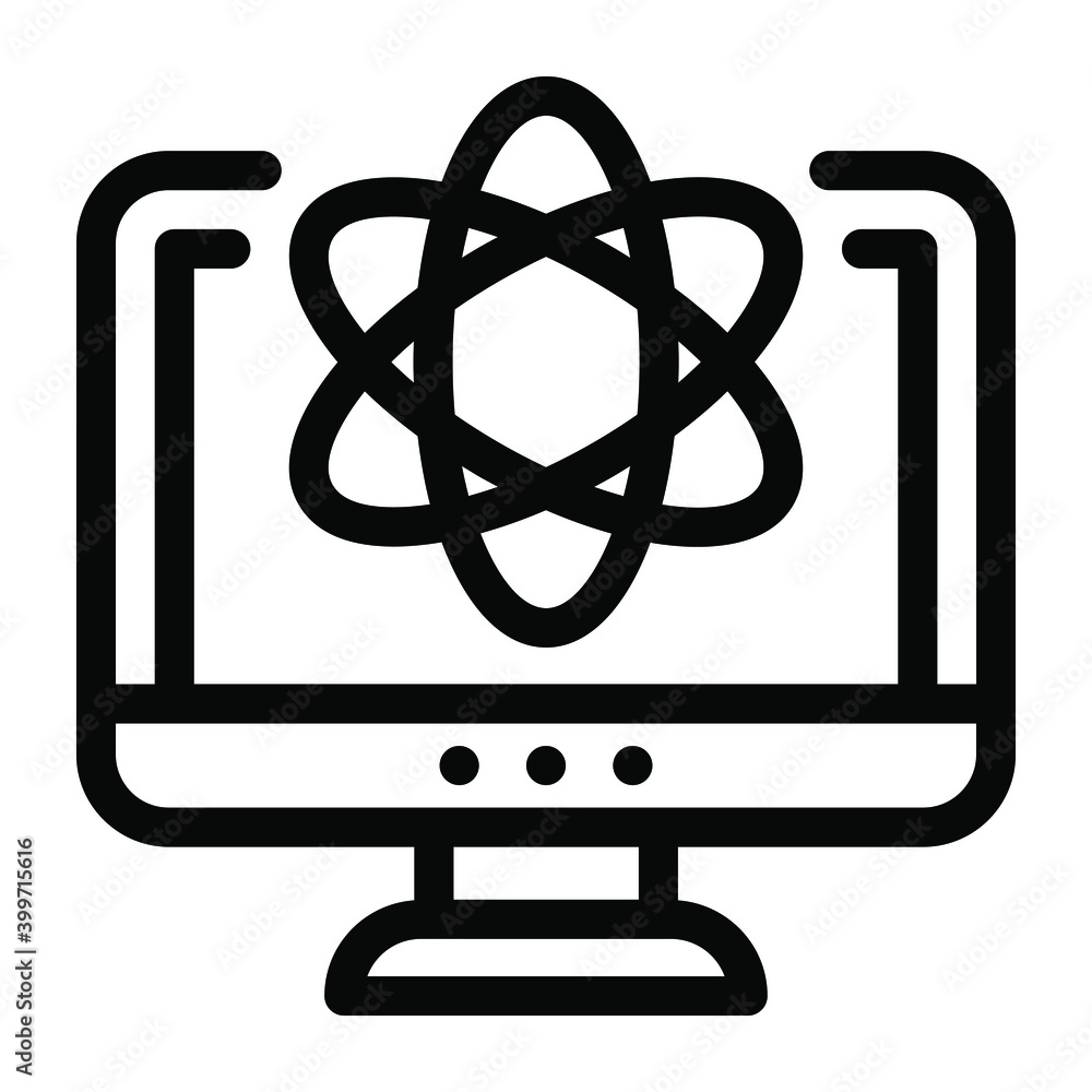 An online science concept icon in solid style
An online science concept icon in solid style