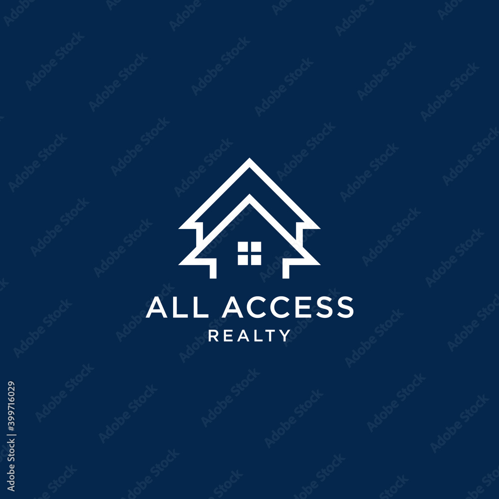 Abstract home and arrow logo icon vector graphic Abstract home and arrow logo icon vector graphic