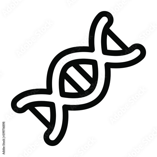 Deoxyribonucleic acid, gene icon in glyph design 