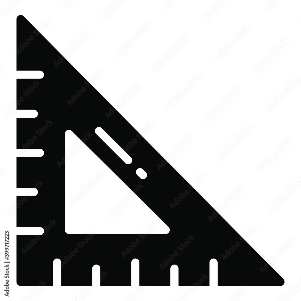 square ruler glyph icon, school and education icon square ruler glyph icon, school and education icon