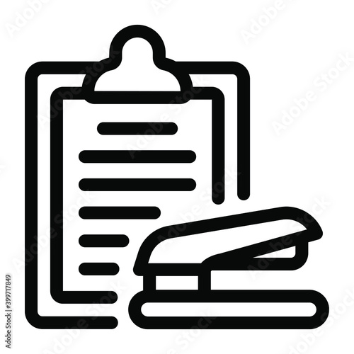 
A paper stapler icon in solid editable design
