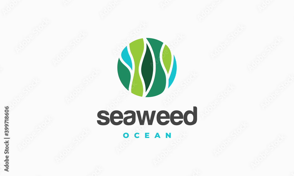 Nature Leaf organic Logo concept, Herbal logo symbol vector, Seaweed ...