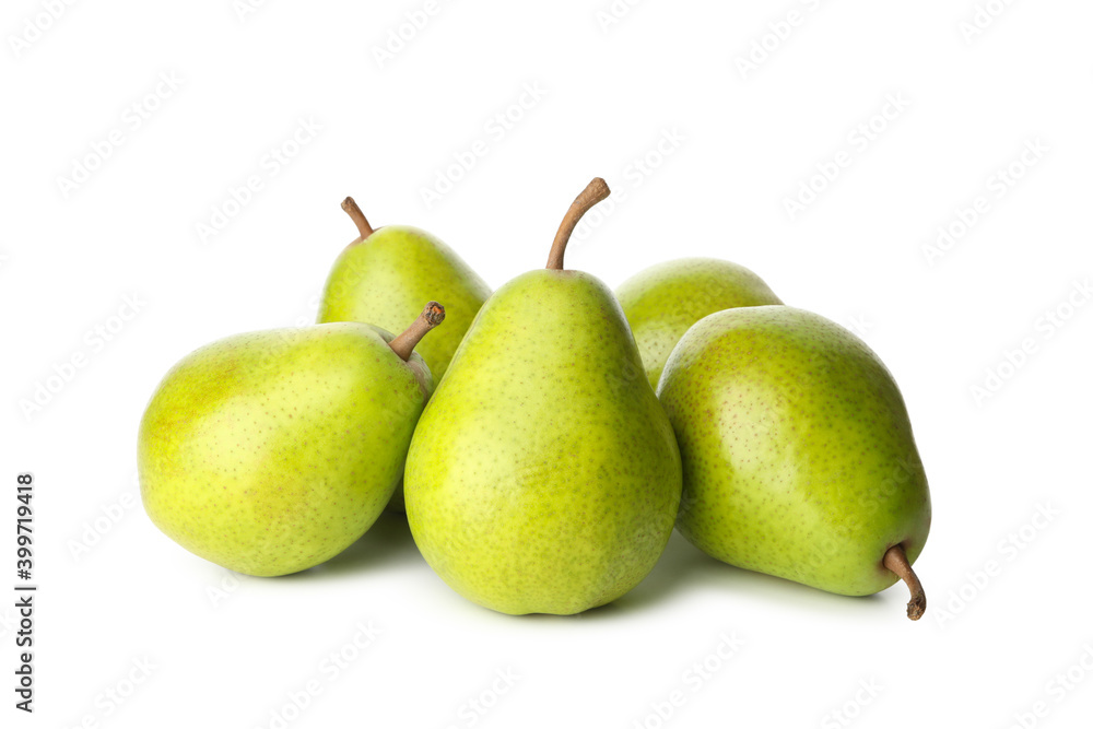 Fresh green pears isolated on white background Fresh green pears isolated on white background