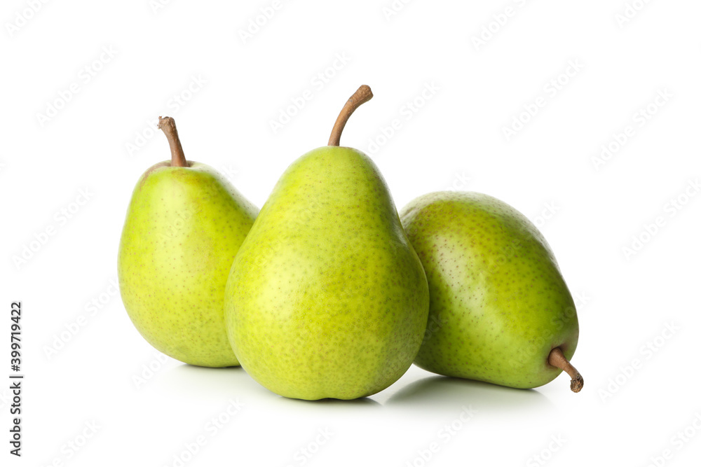 Fresh green pears isolated on white background Fresh green pears isolated on white background