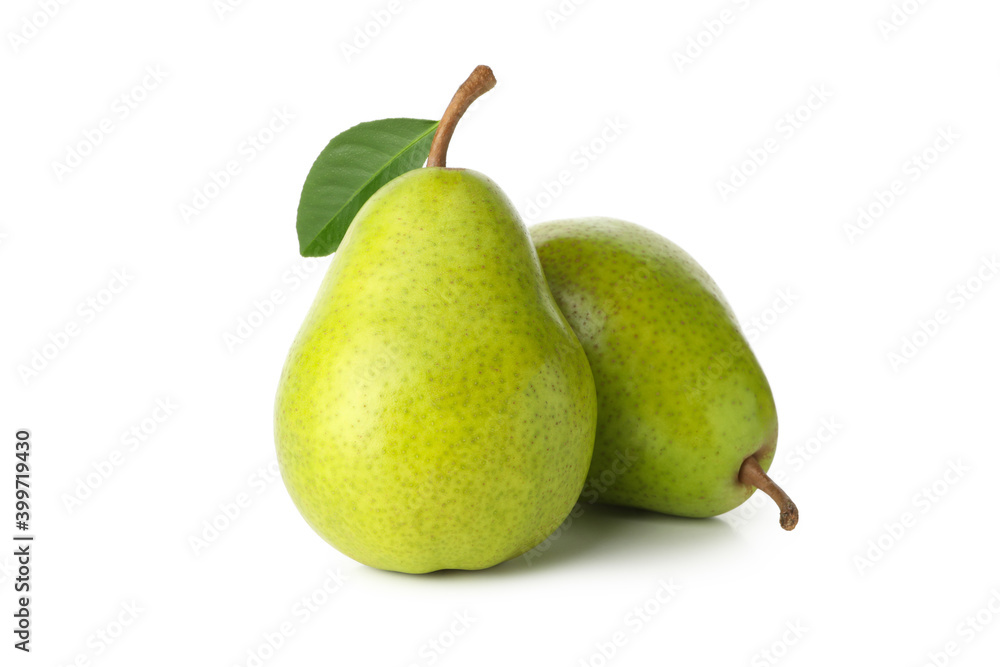 Fresh green pears isolated on white background Fresh green pears isolated on white background
