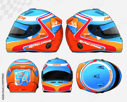 Sports racing helmet template vector design photo