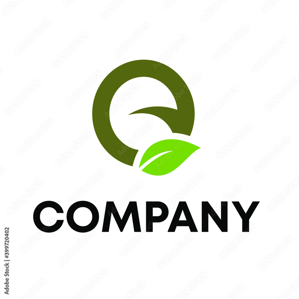 Fototapeta premium leaf with letter E logo