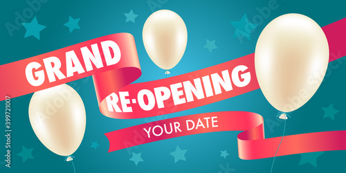 Grand opening or re opening vector illustration, background