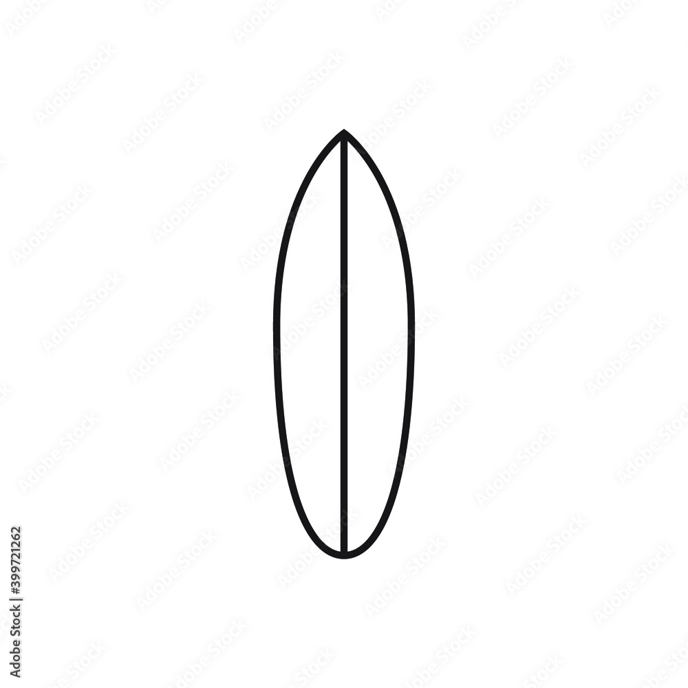 Surfboard outline icon vector for graphic design, logo, web site