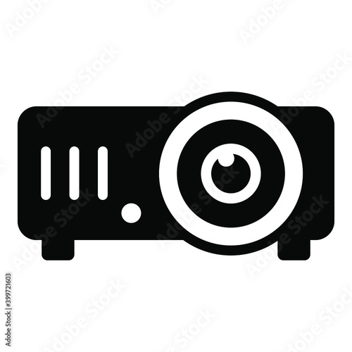 projector glyph icon, school and education icon	