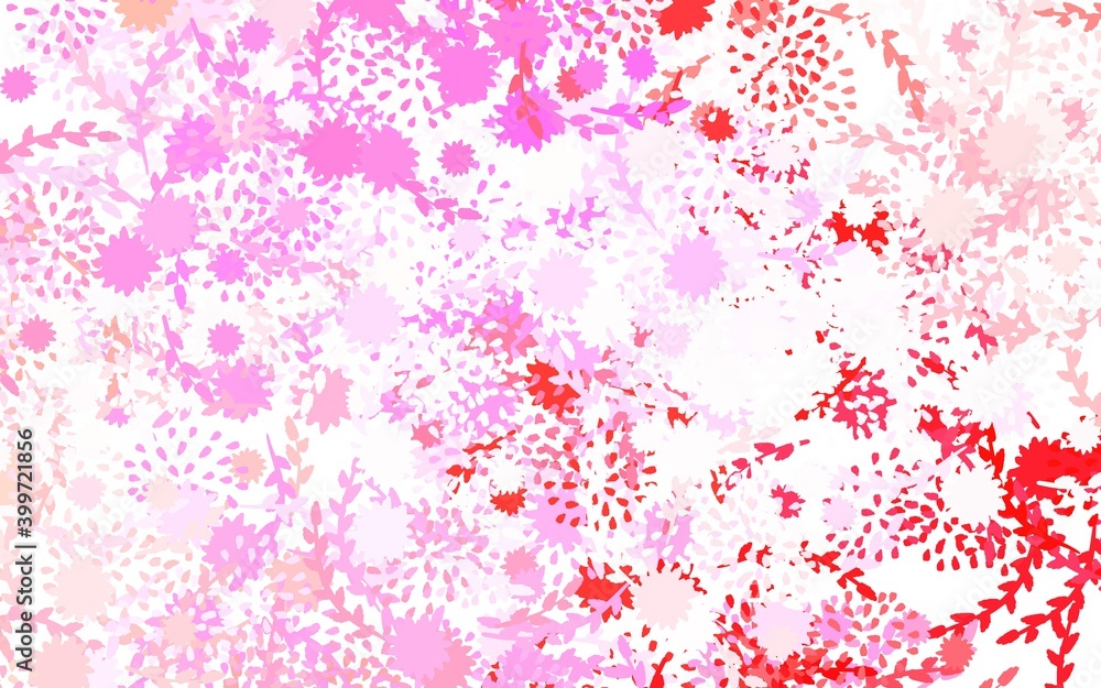 Light Pink vector abstract design with flowers, roses.