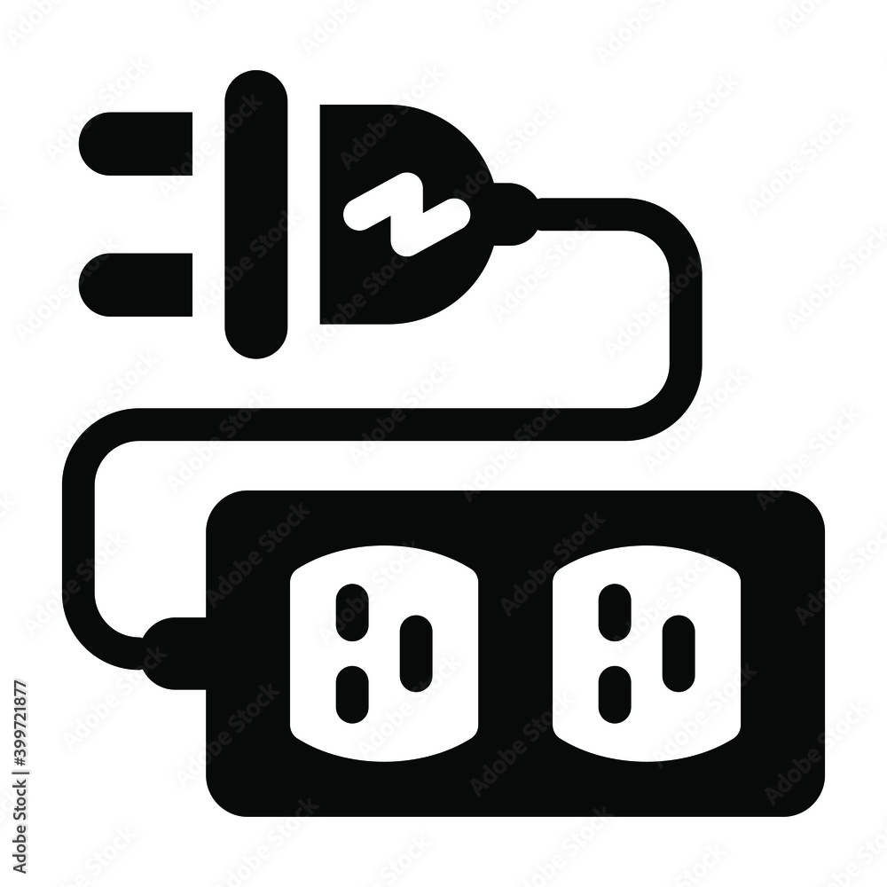 Extension Cord in glyph icon editable
Extension Cord in glyph icon editable