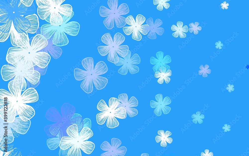Light BLUE vector elegant template with flowers. Light BLUE vector elegant template with flowers.