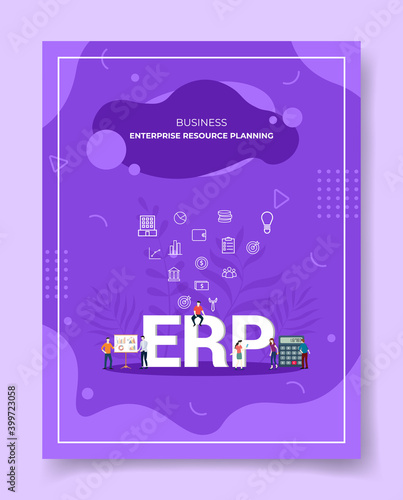 business enterprise resource planning erp template of banners, flyer, books cover, magazines with liquid shape style