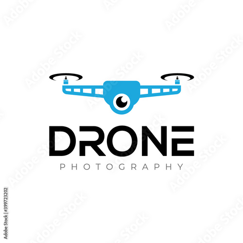 Drone Logo. Drone Photography Logo Design Vector