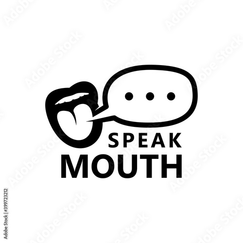 Speak mouth logo template design