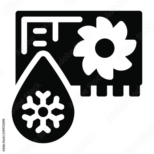
Graphic card cooling glyph icon 
