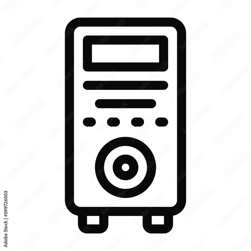 Fototapeta premium Pc tower glyph icon customized 