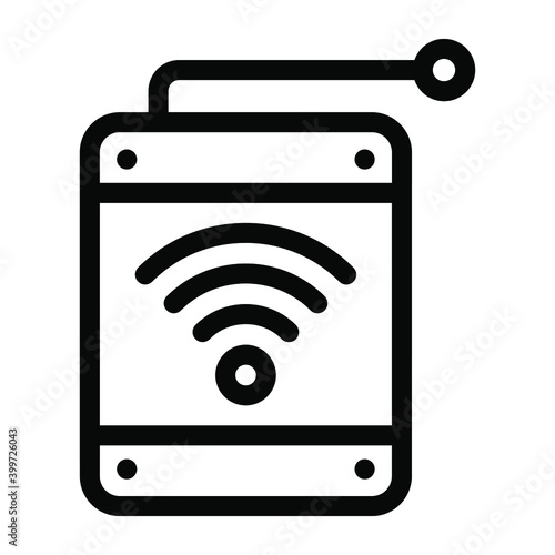 Mobile wifi network glyph icon 
