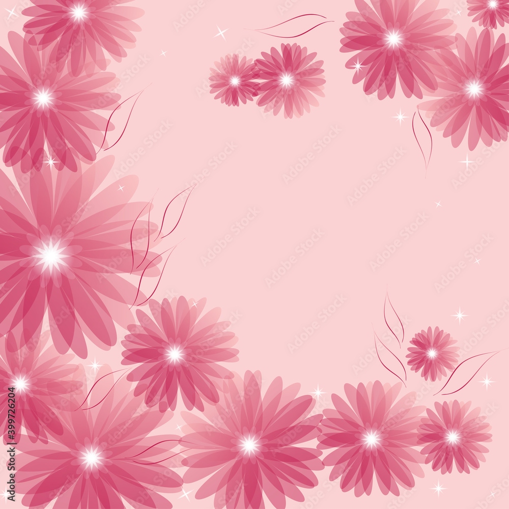 Pink floral background. Invitation card. Pink floral background. Invitation card.