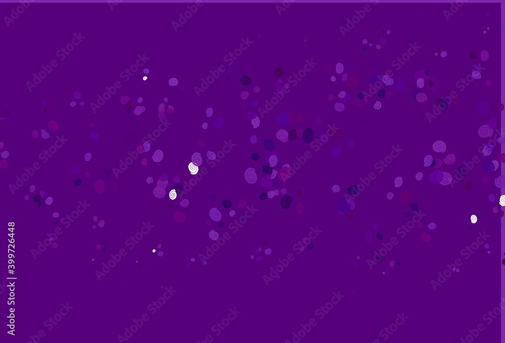 Light Purple vector pattern with curved circles.