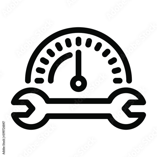 
Speedometer repair glyph icon 
