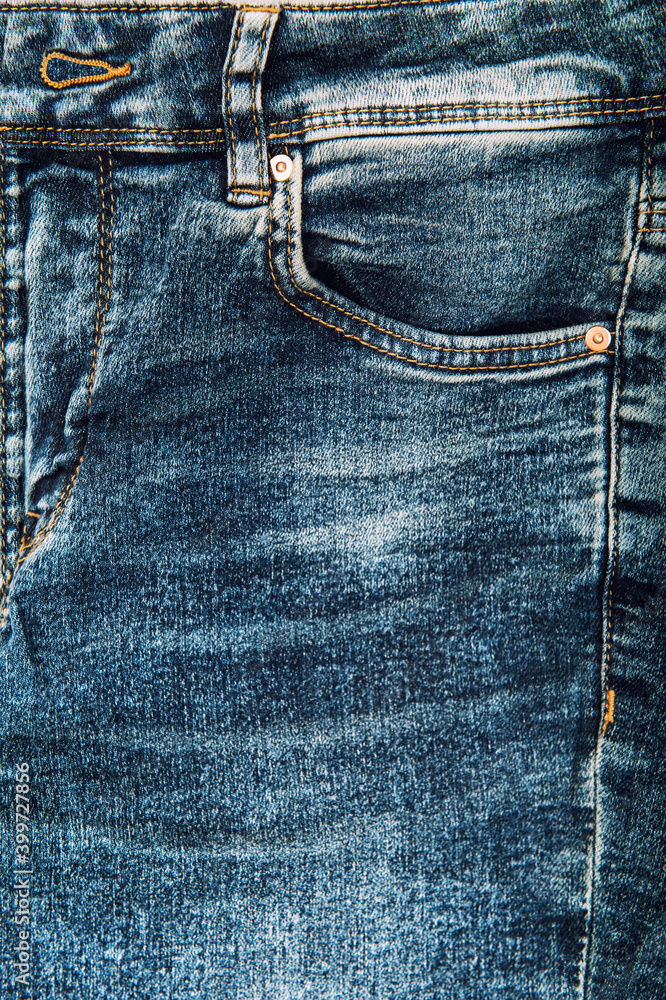 Jeans denim fabric texture seam Blue jeans background Jeans denim fabric texture seam Blue jeans background