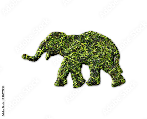 elephant symbol Grass green Logo icon illustration © SunFrot