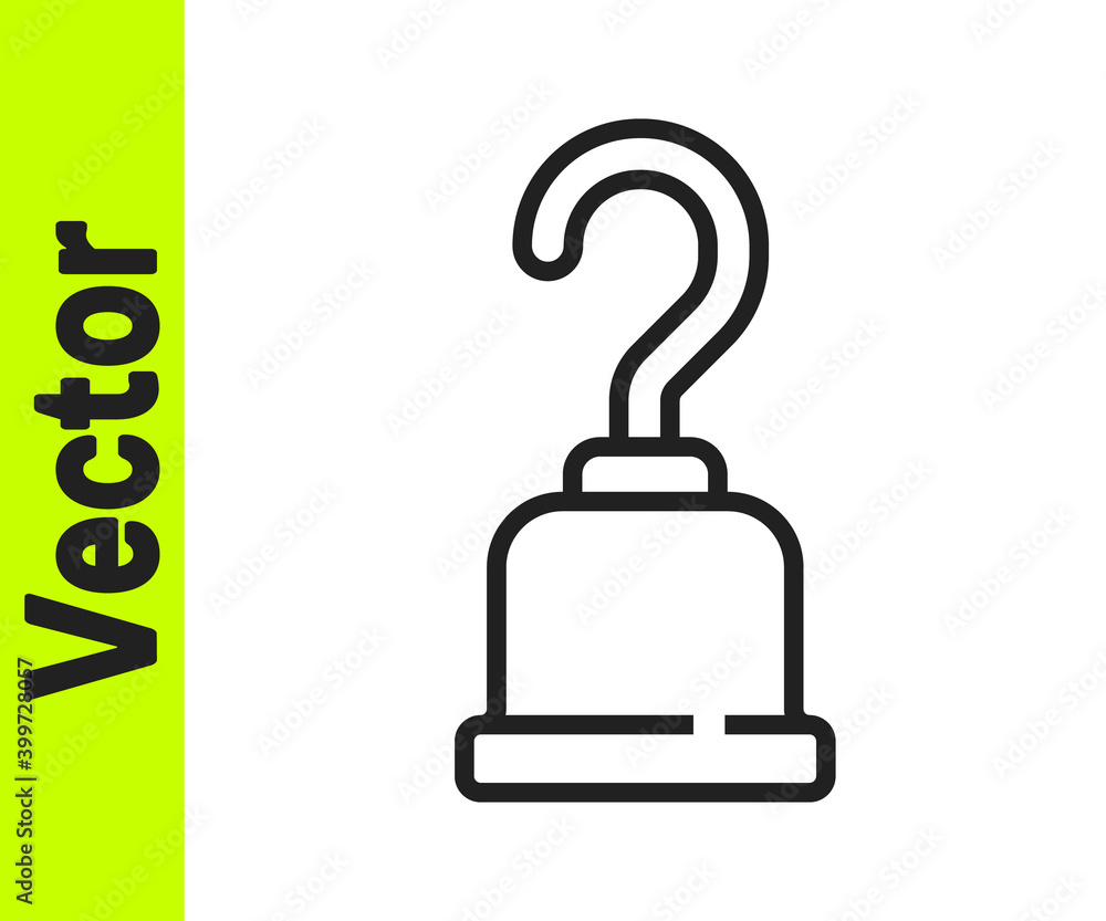 Black line Pirate hook icon isolated on white background. Vector. Black line Pirate hook icon isolated on white background. Vector.