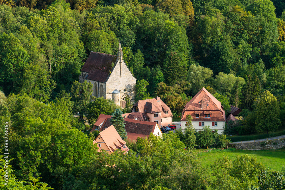 Kobolzeller church in Rothenburg ob der Tauber. Bavaria, Germany