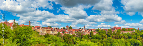 Skyline panorama of Rothenburg ob der Tauber city in Germany