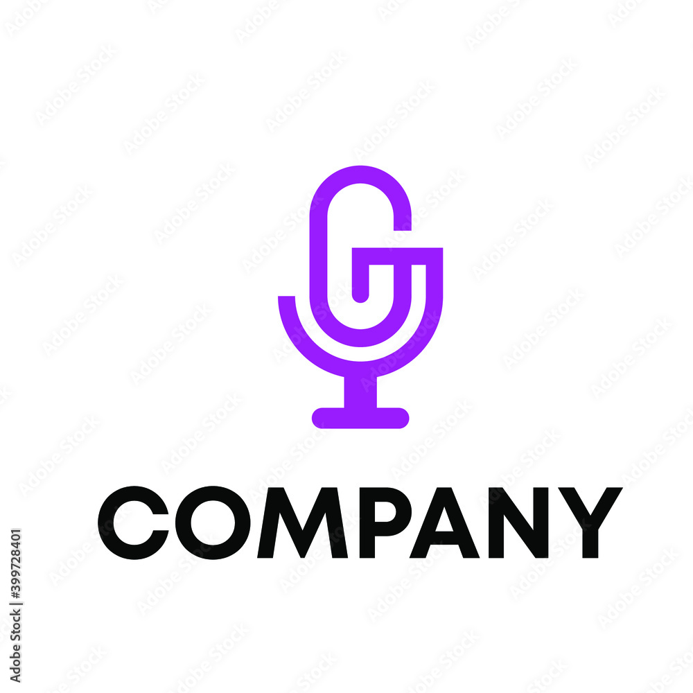 Letter G microphone logo Letter G microphone logo