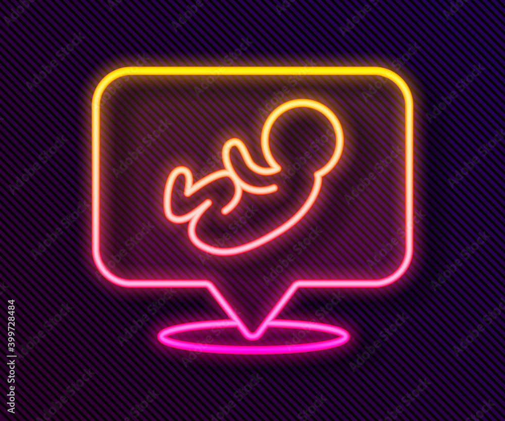 Glowing neon line Baby icon isolated on black background. Vector. Glowing neon line Baby icon isolated on black background. Vector.