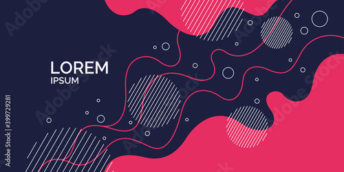 Poster with dynamic waves. Vector illustration in minimal style. Abstract background.